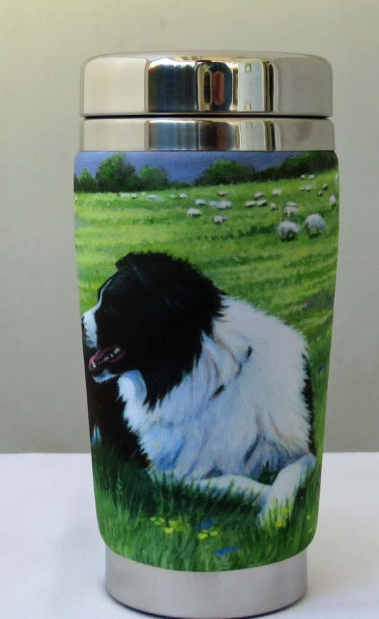 Border Collie travel mug - right
