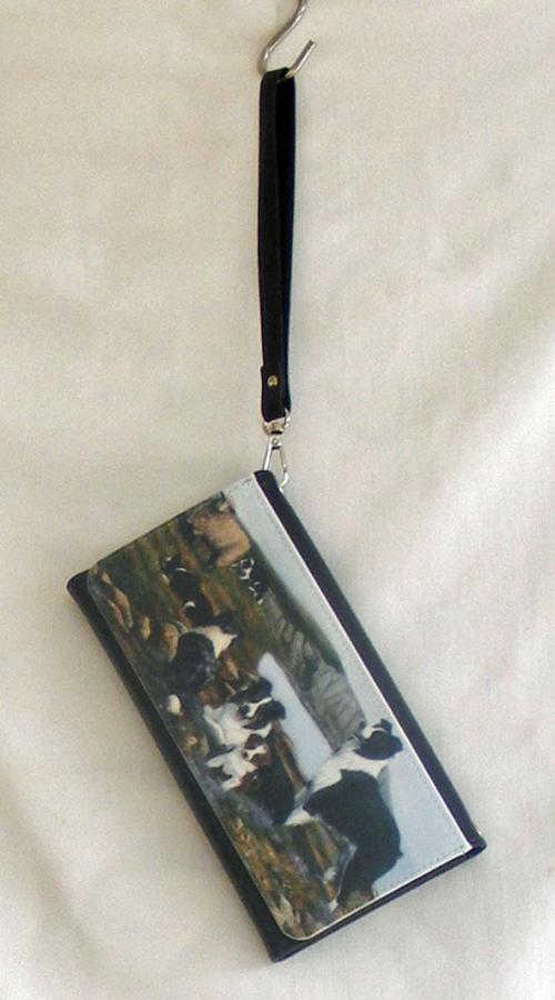Border Collie Clutch Bag with strap