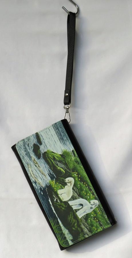 Bedlington clutch wallet with strap