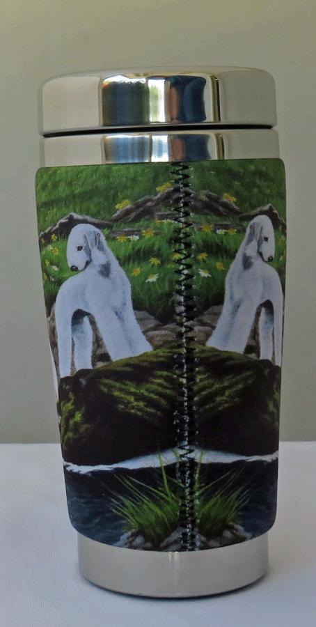 Bedlington travel mug back