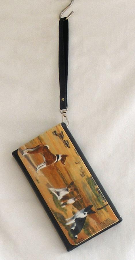 Basenji clutch wallet with strap