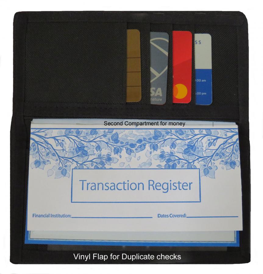 checkbook interior with cards