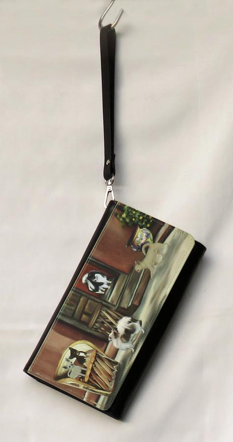 Chihuahua 4 clutch wallet with strap