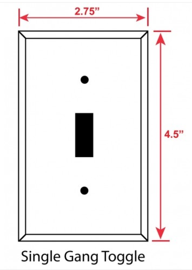 Single toggle light switch plate deminsions