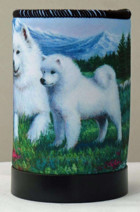 Samoyed 3 koozie - right side