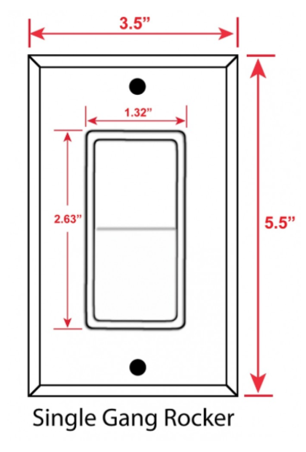 Single Rocker light switch plate dimensions