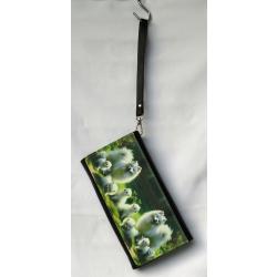 American Eskimo 11 clutch wallet with wrist band