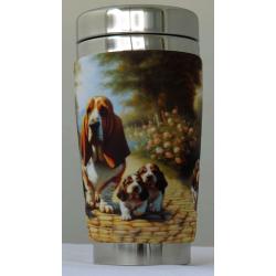 Basset 13 travel mug front