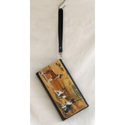 Basenji clutch wallet with strap