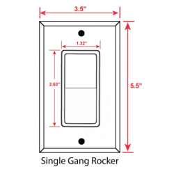 Single Rocker light switch plate demensions-horizontal