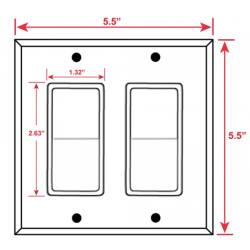 Rocker double light switch plate demensions