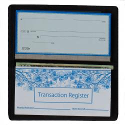 checbook interior with register and checks