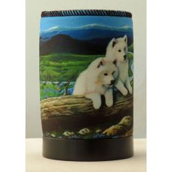 Samoyed 2 koozie-left side