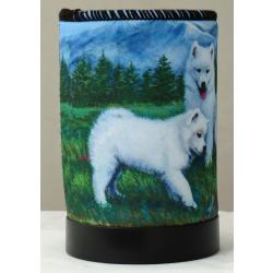 Samoyed 3 koozie - left side