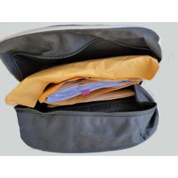 back pack open with supplies
