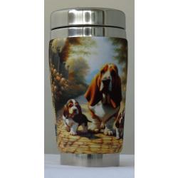 Basset 13 travel mug left
