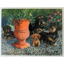 Dachshund WH 3 tile