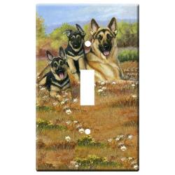 German Shepherd Picture 3A Single Light Switch Plate GSD 3a slsp
