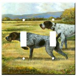 German Wiredhaired Pointer Picture Double Light Switch Plate #1A GWP 1a-dlsp