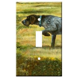 German Wirehaired Pointer Picture Single Light Switch Plate #1A GSP-1A-slsp