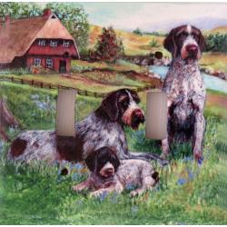 German Wirehair Double Light Switch Plate 2A GWP 2A DLSP-P