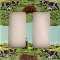 German Wirehair Rocker Double Light Switch Plate 3A GWP 3A RDLSP-P