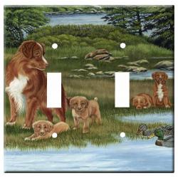 Nova Scotia Duck Tolling Retriever Picture 1A Double Light Switch Plate Toller 1a-dlsp