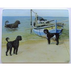 Portuguese Water Dog 2 Tempered Glass Cutting Board